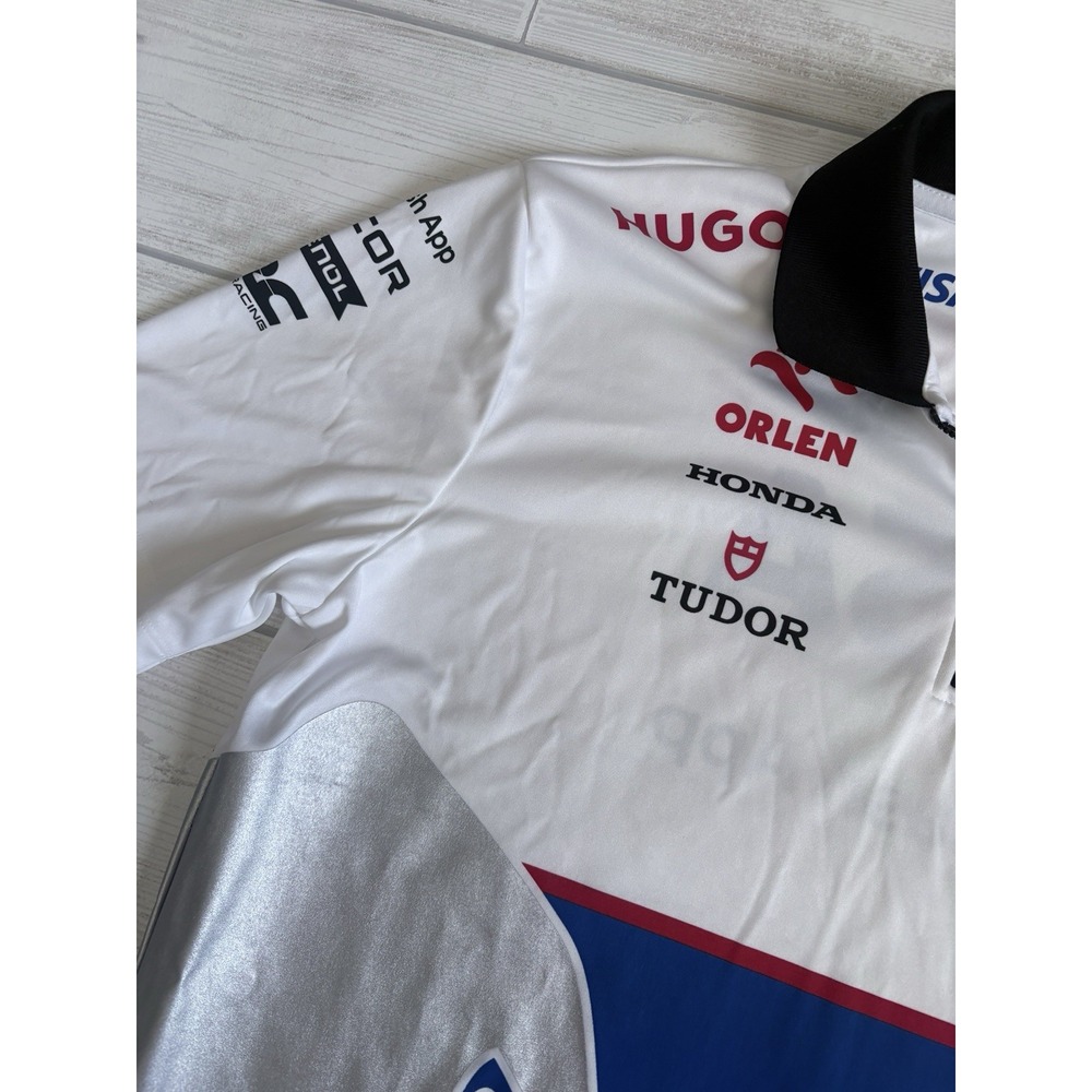 HUGO Visa Cash App RB F1 Team Polo Shirt Mens XL White Blue VCARB Racing Bulls - Picture 4 of 8